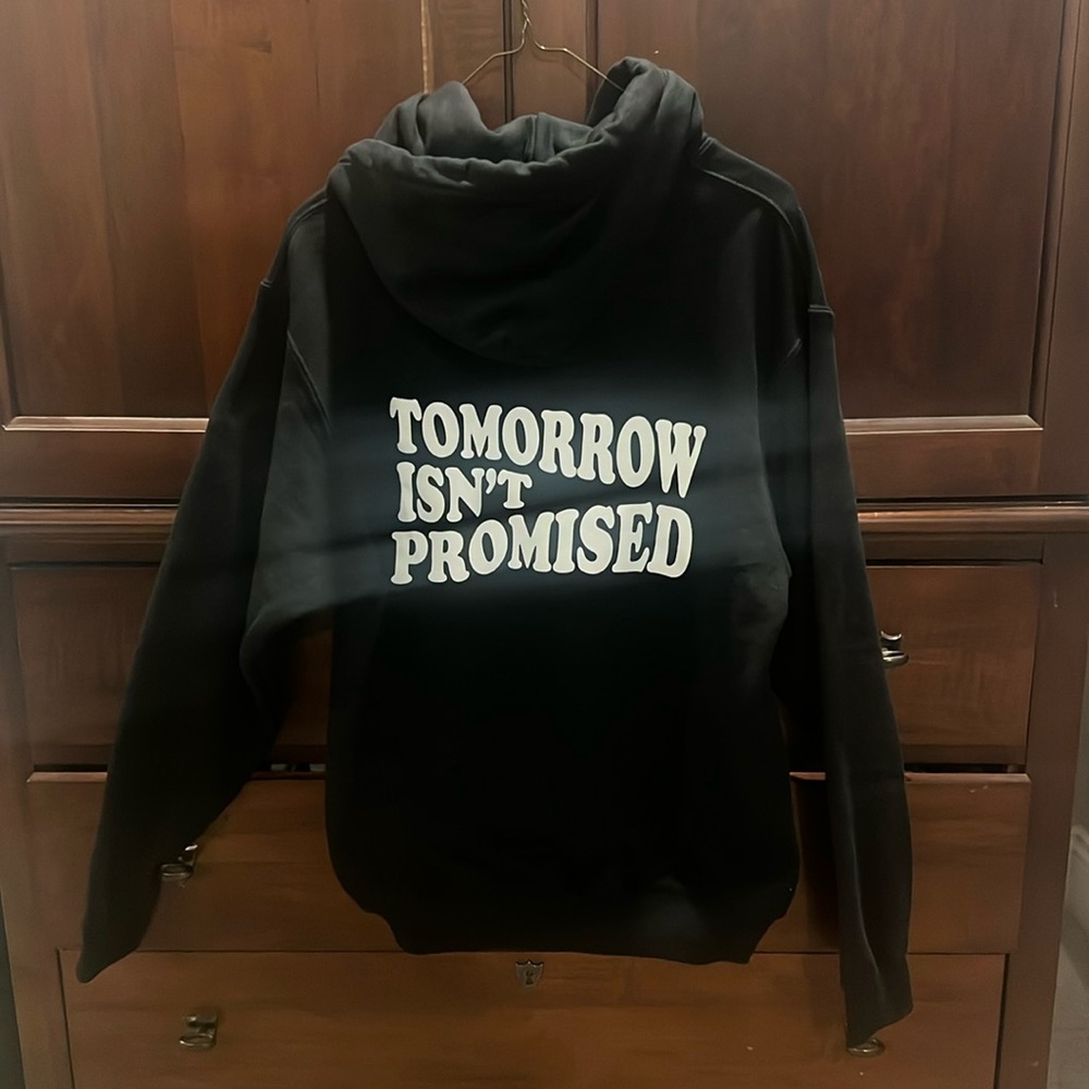 Custom slogan sweatshirt, black & white